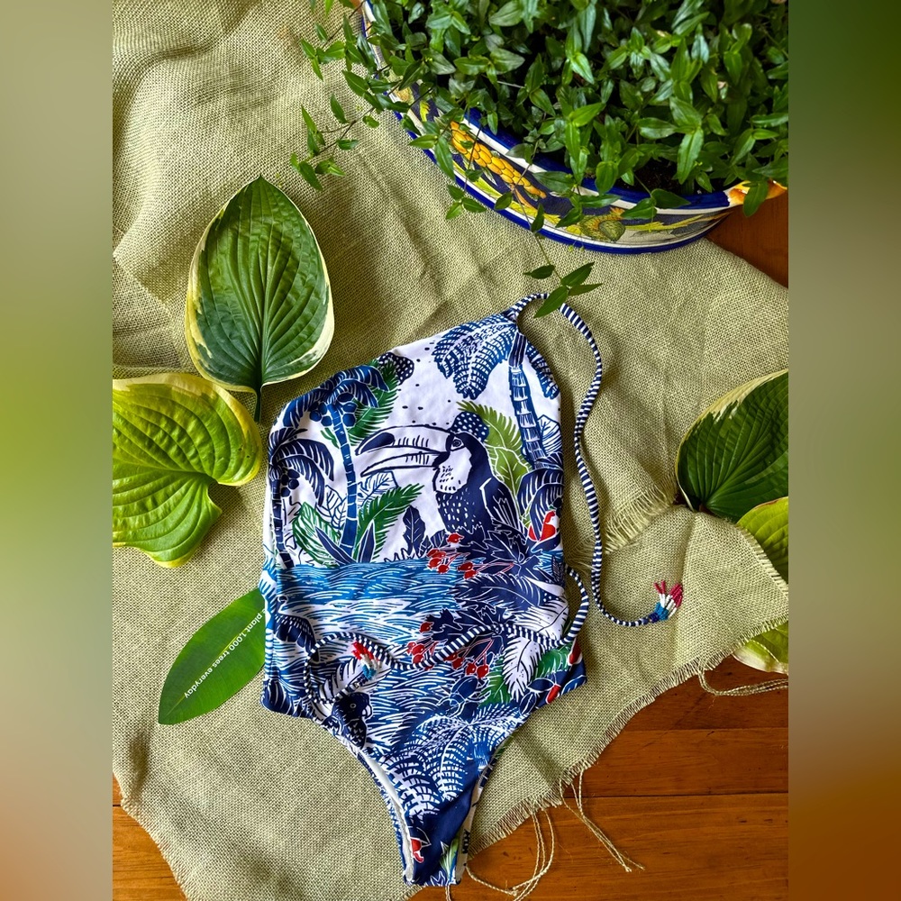 Farm Rio: Graphic Rio One Piece Bathing Suit Sz S New NWT